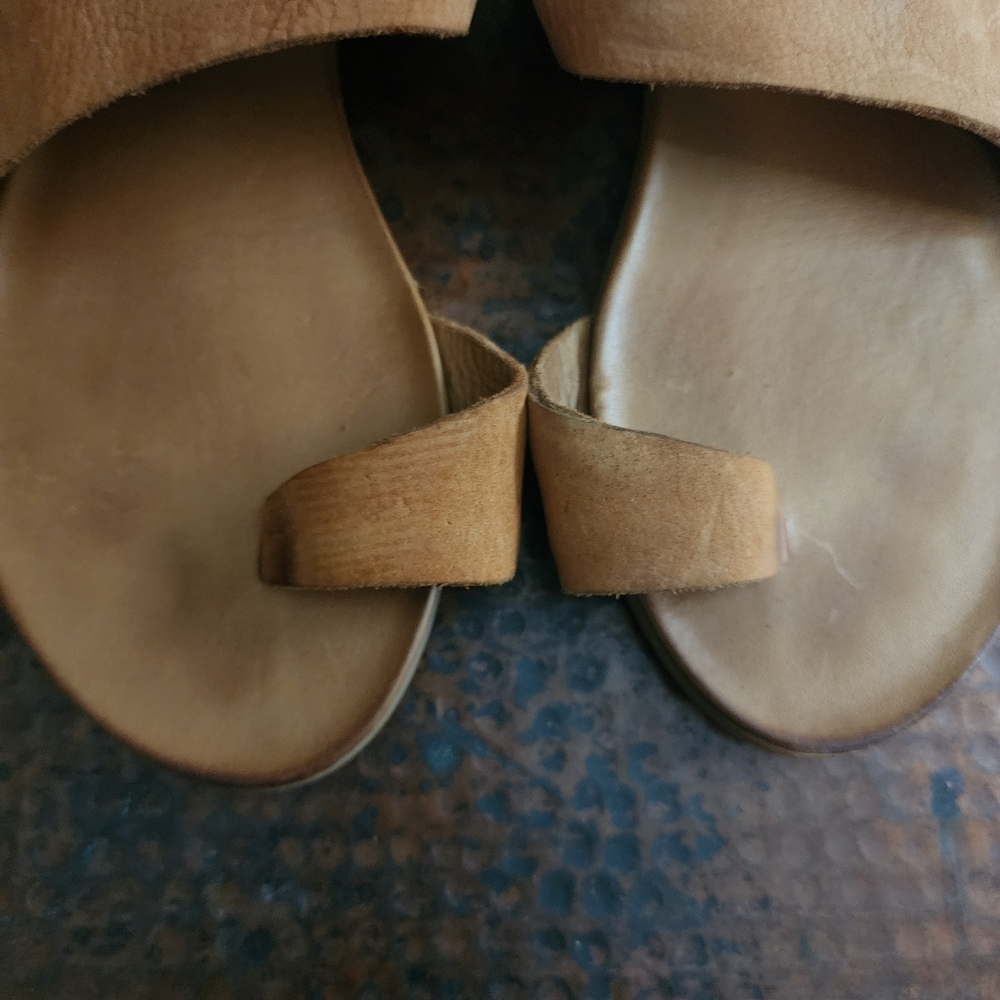 Miz Mooz Tan Leather Sandals - Picture 11 of 13